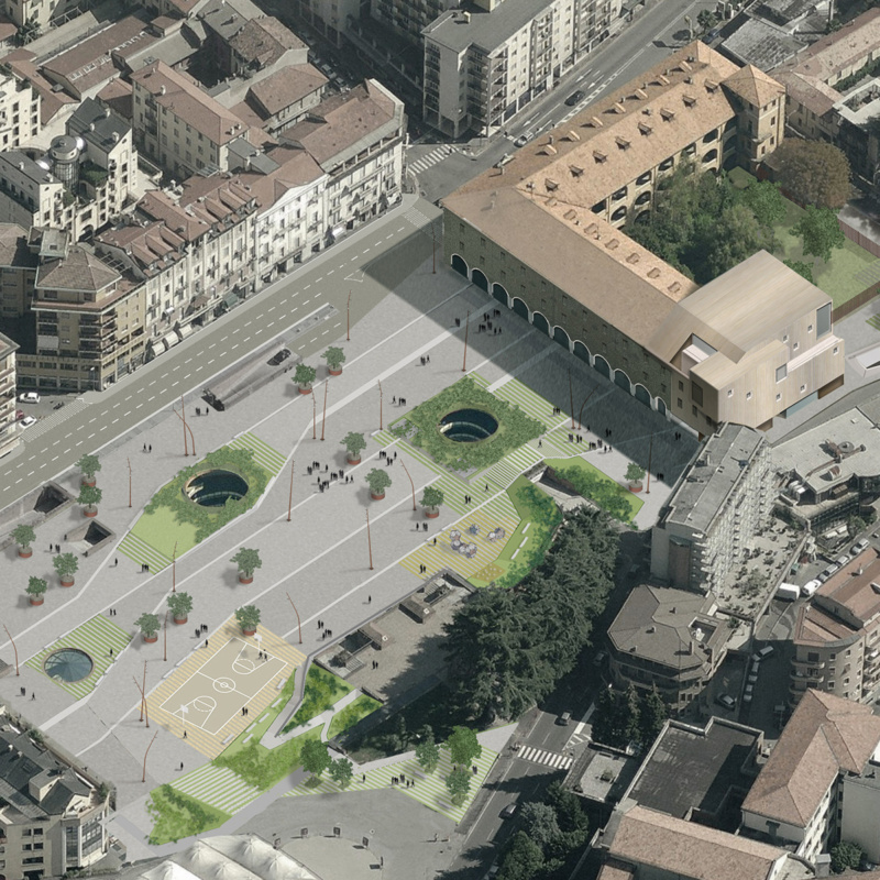 Piazza della Repubblica ed ex Caserma Garibaldi a Varese